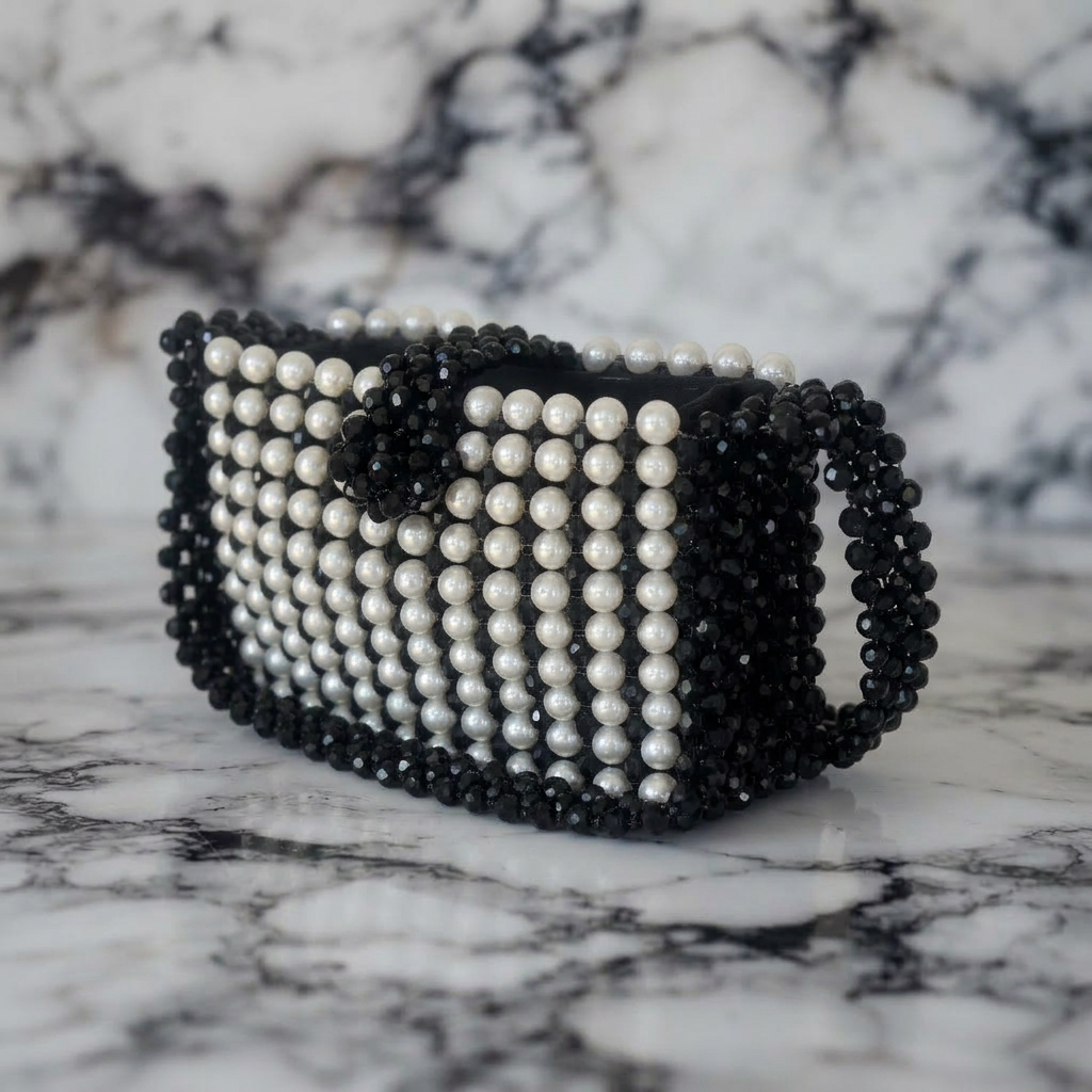 The Onyx & Pearl Beaded Bag