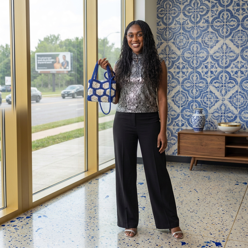 The Cobalt Beaded Bag