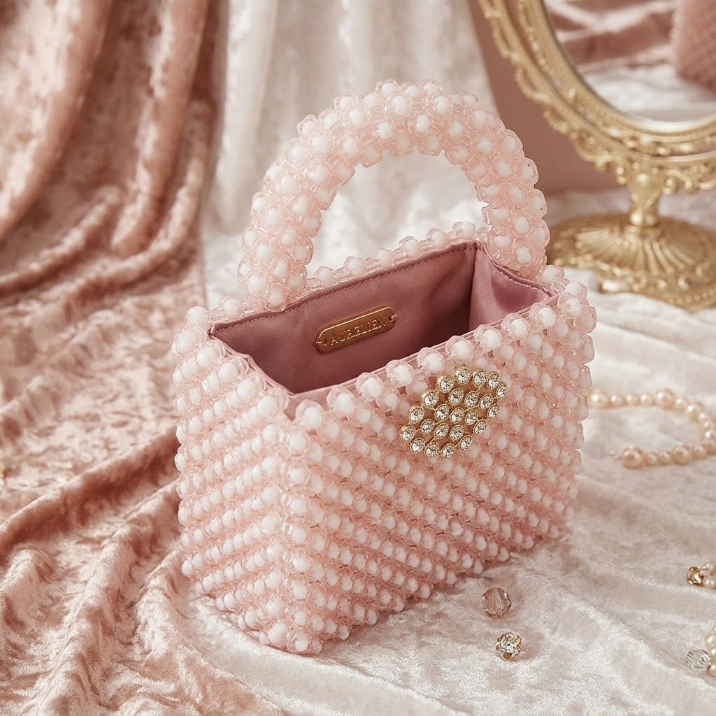 Pink Beaded Bag