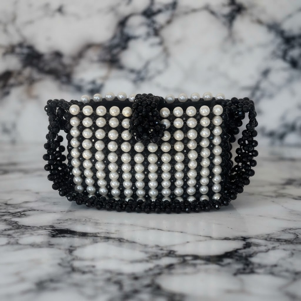 The Onyx & Pearl Beaded Bag