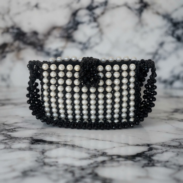 The Onyx & Pearl Beaded Bag