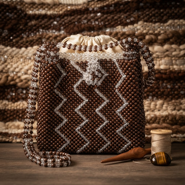 Cognac Structured Tote — Brown Leather with White Interior